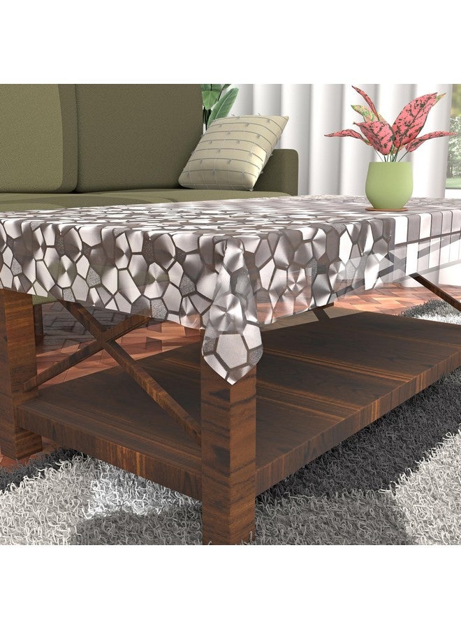 Kuber Industries PVC Table Cover 4 seater | Table Protector Sheet | Waterproof and Dustproof | Check Sogo Table Cloth | Center Table Cove | 40x60 Inch | Transparent - Image 4
