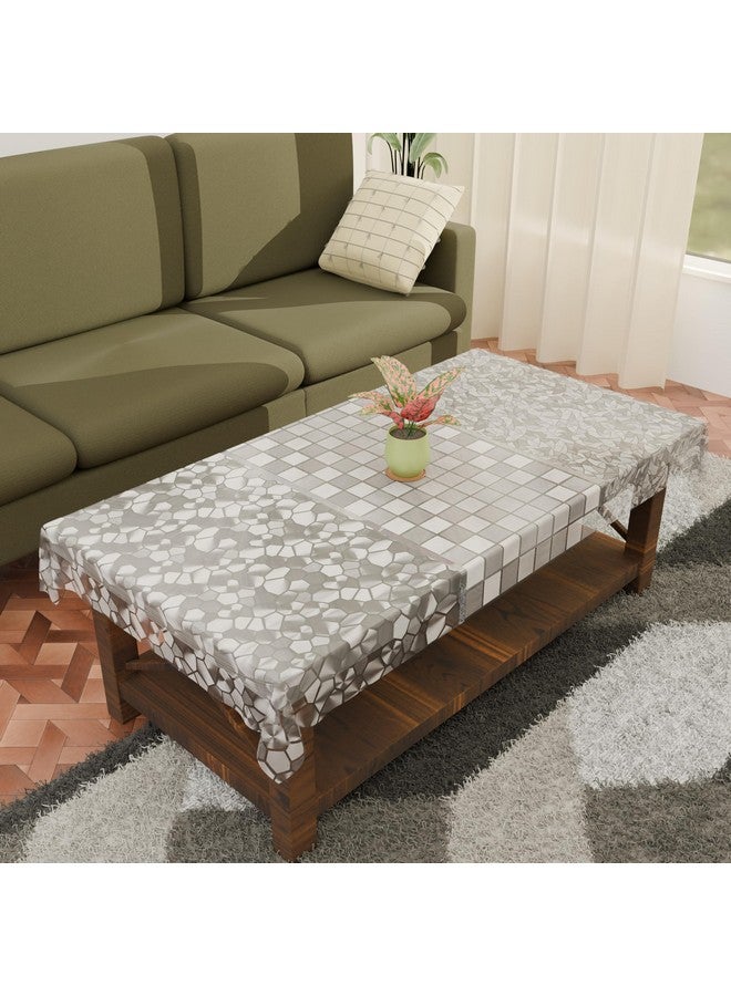Kuber Industries PVC Table Cover 4 seater | Table Protector Sheet | Waterproof and Dustproof | Check Sogo Table Cloth | Center Table Cove | 40x60 Inch | Transparent - Image 1