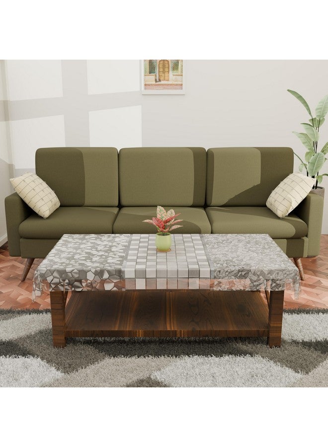 Kuber Industries PVC Table Cover 4 seater | Table Protector Sheet | Waterproof and Dustproof | Check Sogo Table Cloth | Center Table Cove | 40x60 Inch | Transparent - Image 2