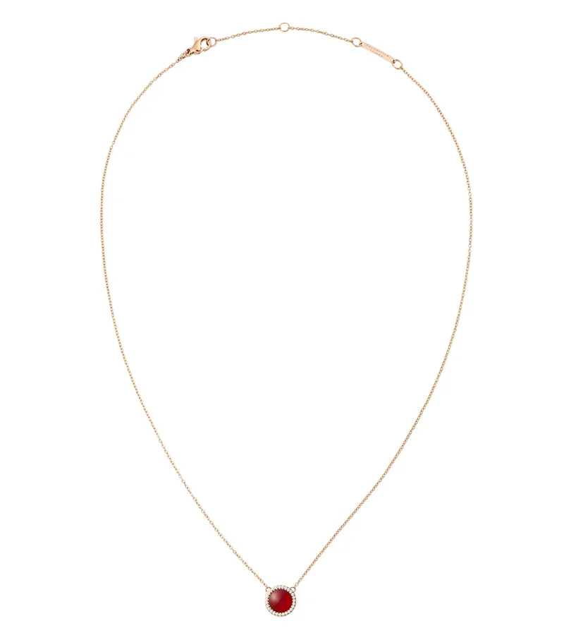 Daniel Wellington Audrey Necklace  Red Agathe Rose Gold