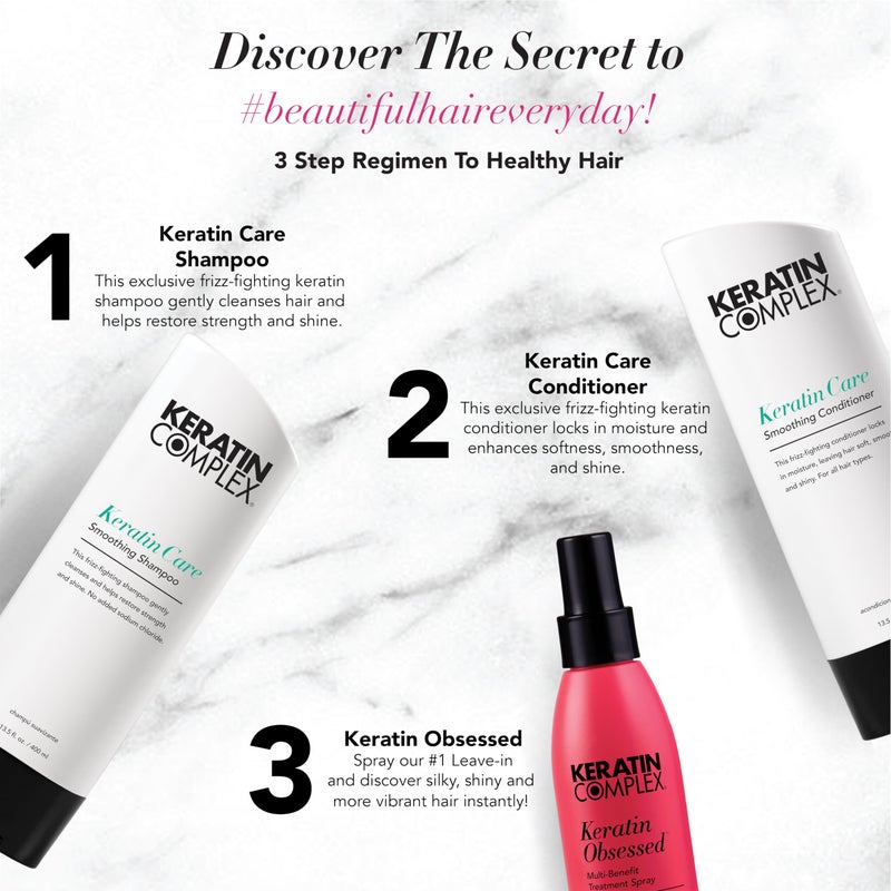 Keratin Complex - Keratin Care Retail Kit - Keratin Care Shampoo & Conditioner 13.8 oz each & 5 fl oz Keratin Obsessed - Image 3