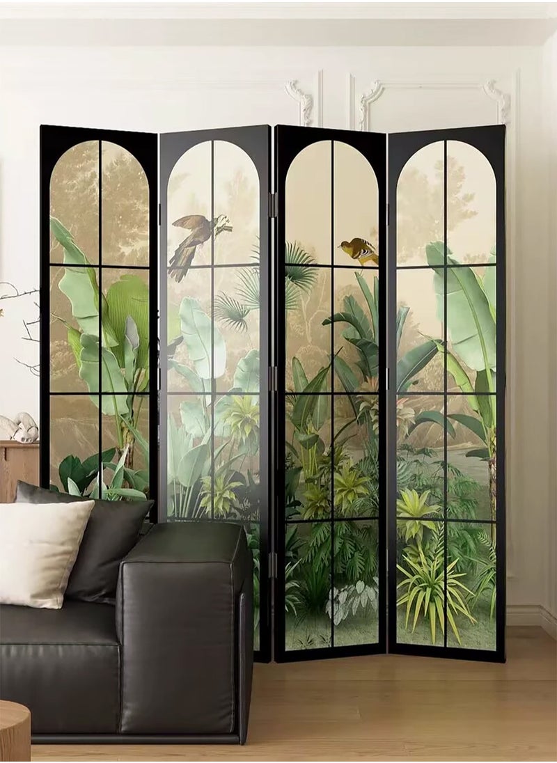 Merry Moments Room Divider Stunning Screen Hinged Panels 4 Panel Foldable Panel Screen Movable Partition Privacy Separator Wall Furniture Indoor Bedroom Double Sided Print Office Size: H180cm x W160 cm  - Image 1