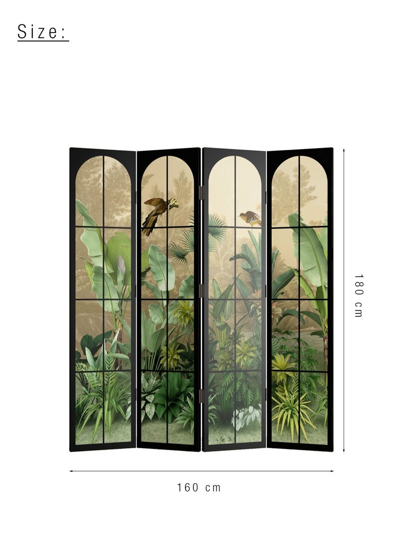 Merry Moments Room Divider Stunning Screen Hinged Panels 4 Panel Foldable Panel Screen Movable Partition Privacy Separator Wall Furniture Indoor Bedroom Double Sided Print Office Size: H180cm x W160 cm  - Image 5