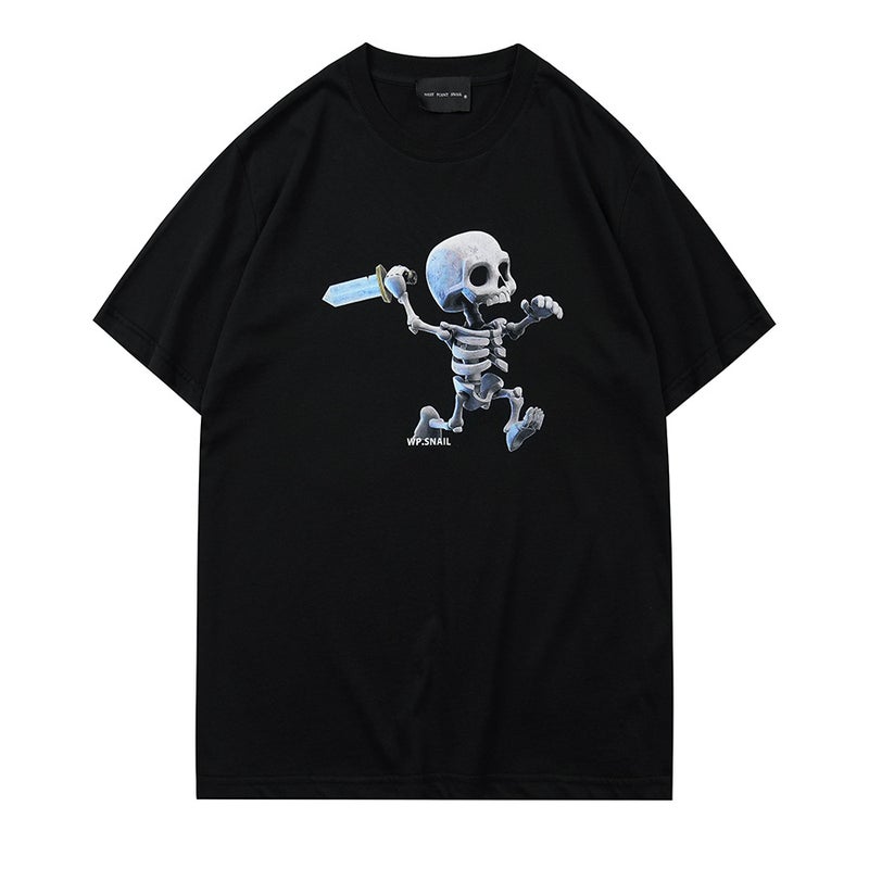 W P.S foreign trade 3D three-dimensional personality printing street fashion brand ins casual loose short sleeve men's and women's couples T-shirt - Image 2