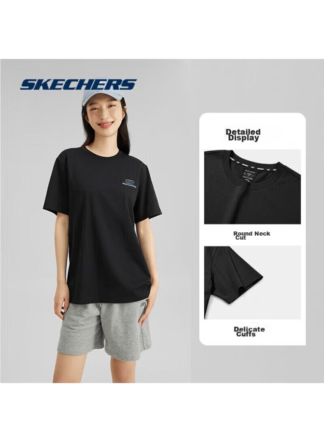 Skechers Summer Uni Couple Matching Colorful Series Breathable Moisture-wicking Quick-drying Cool Short Sleeve T-shirt L223u165 - Image 1