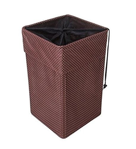 Multipurpose European Style Square/Rectangular Shape collapsible Foldable folding Open Laundry Bag laundry hamper laundry basket with 4 rods (1 Piece of Laundry bag) ( Material: Fabric, Size: 58 x 34 x 34 cm, Colour: BROWN).  - Image 5