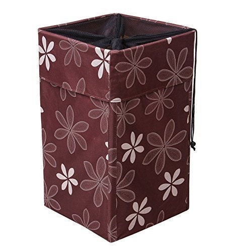 Multipurpose European Style Square/Rectangular Shape collapsible Foldable folding Open Laundry Bag laundry hamper laundry basket with 4 rods (1 Piece of Laundry bag) ( Material: Fabric, Size: 58 x 34 x 34 cm, Colour: BROWN).  - Image 3