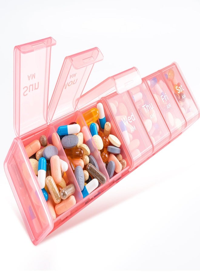 Daviky Extra Large Weekly Pill Organizer 2 Times a Day, XXL Pill Box 7 Day with AM PM Large Compartments, BPA-Free Daily Medicine Case, Jumbo Pill Holder for Fish Oils, Vitamins & Supplements - Image 1