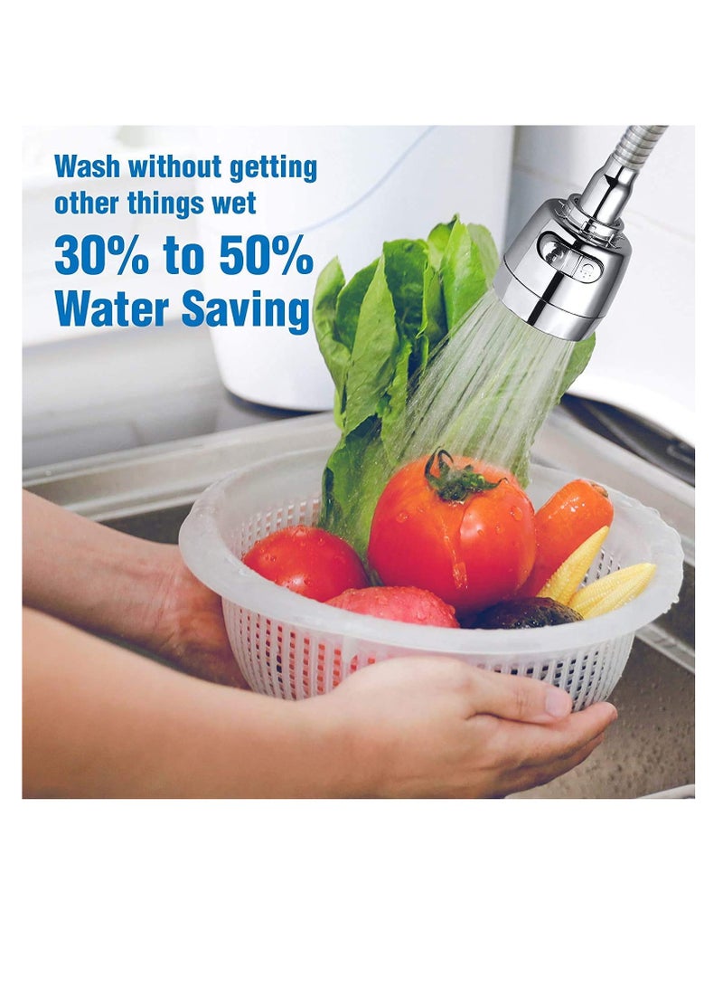 Excefore Kitchen Tap Spray Head Faucet Aerator Adapter-360° Swivel Faucet ABS Anti-Splash Faucet Sprayer Head Replacement-Flexible Faucet Sprayer Sink Nozzle Attachment with 2 Modes for Bathroom - Image 3