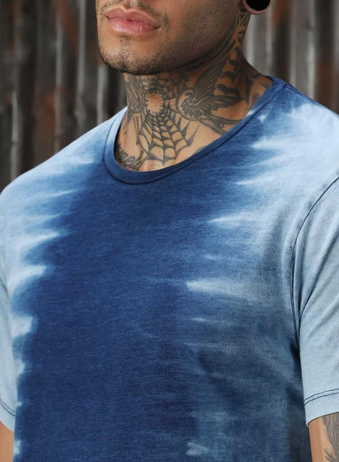 HIGH STAR Men’s Regular Fit Mid Blue T-shirts – Stylish and Casual