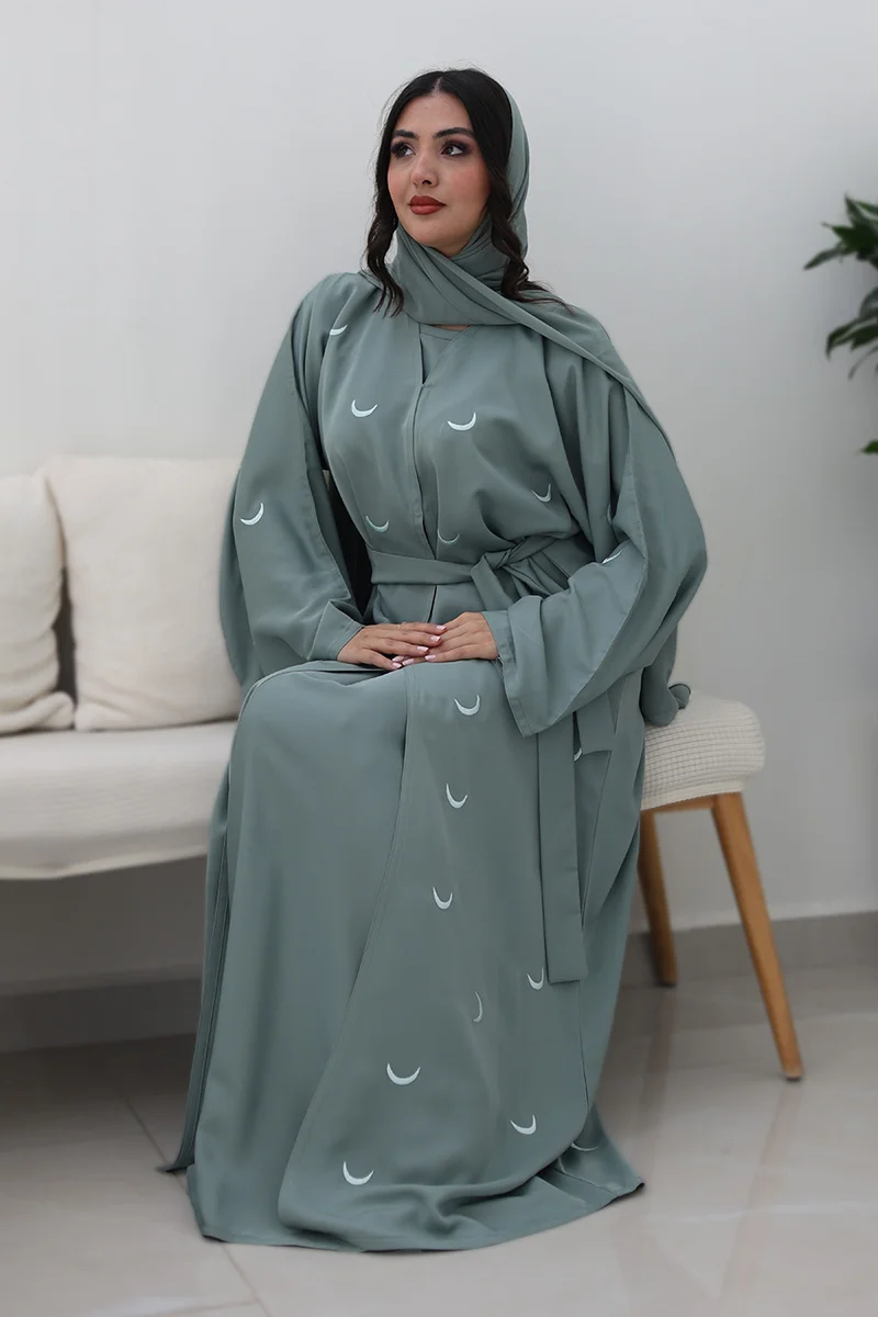 NUKHBAA Lunar Whisper Abaya-Comes with matching inner-2P780