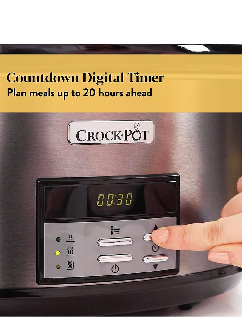 Crock-Pot - 7.5 L Digital Slow Cooker with Stoneware Bowl CSC063 UK Plug - Image 1