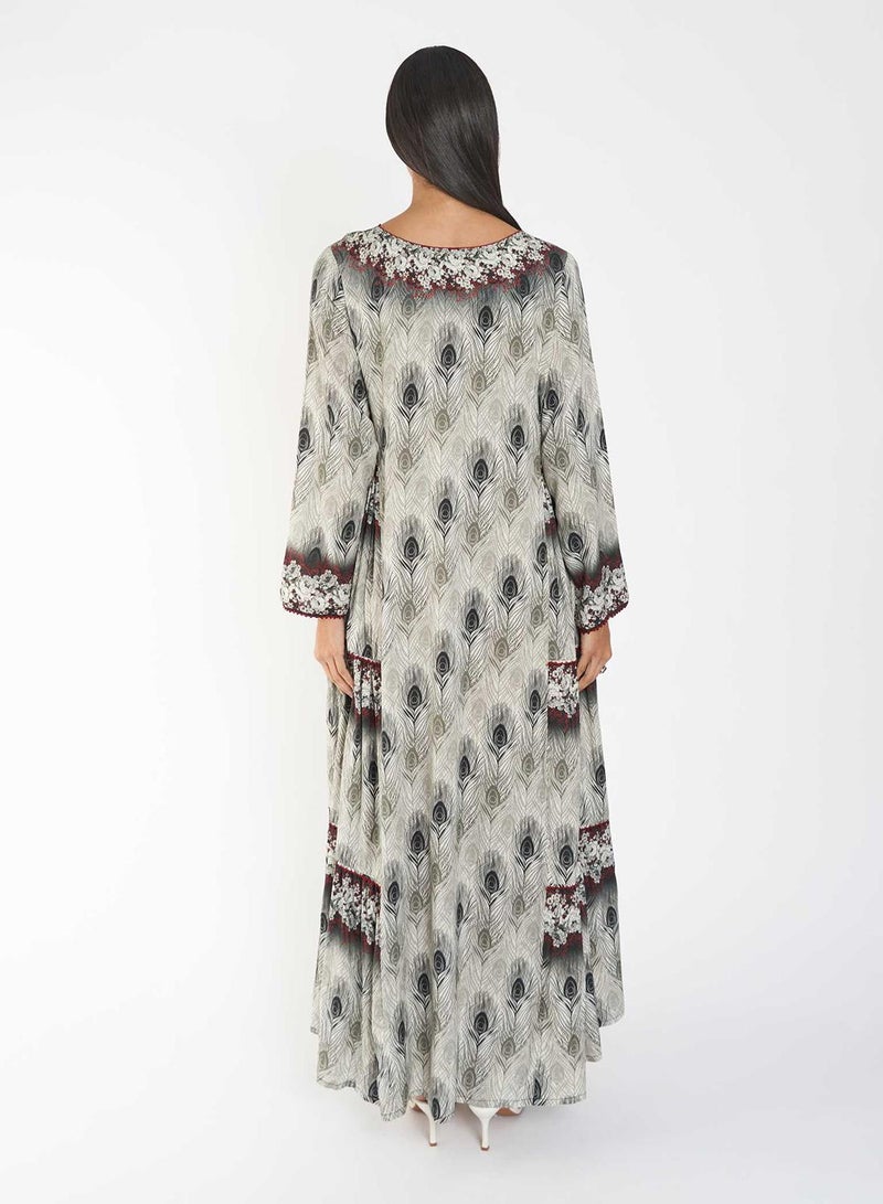 كشخة جلابية مطبوعة رقمياً متعددة الطبقات - Image 3