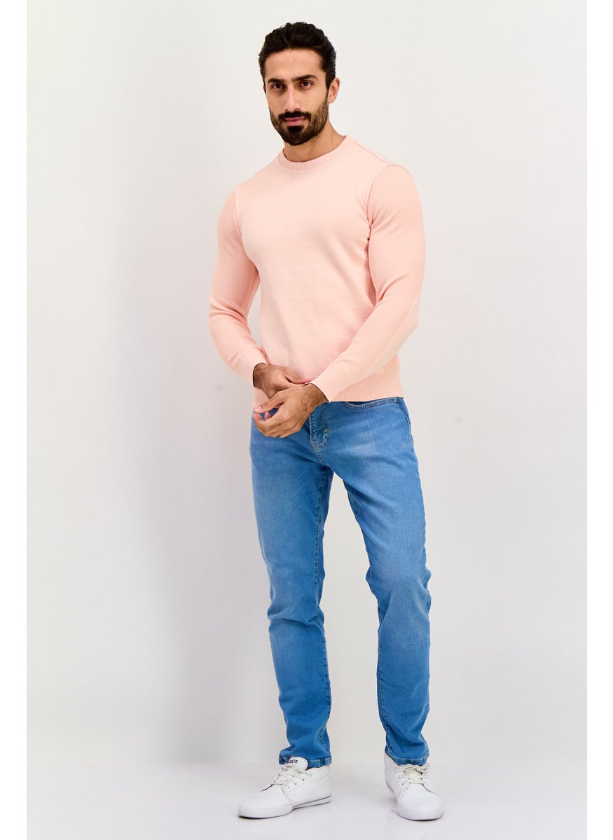 Free Soul Men Crew Neck Long Sleeves Textured Sweatshirt, Corol  - Image 2
