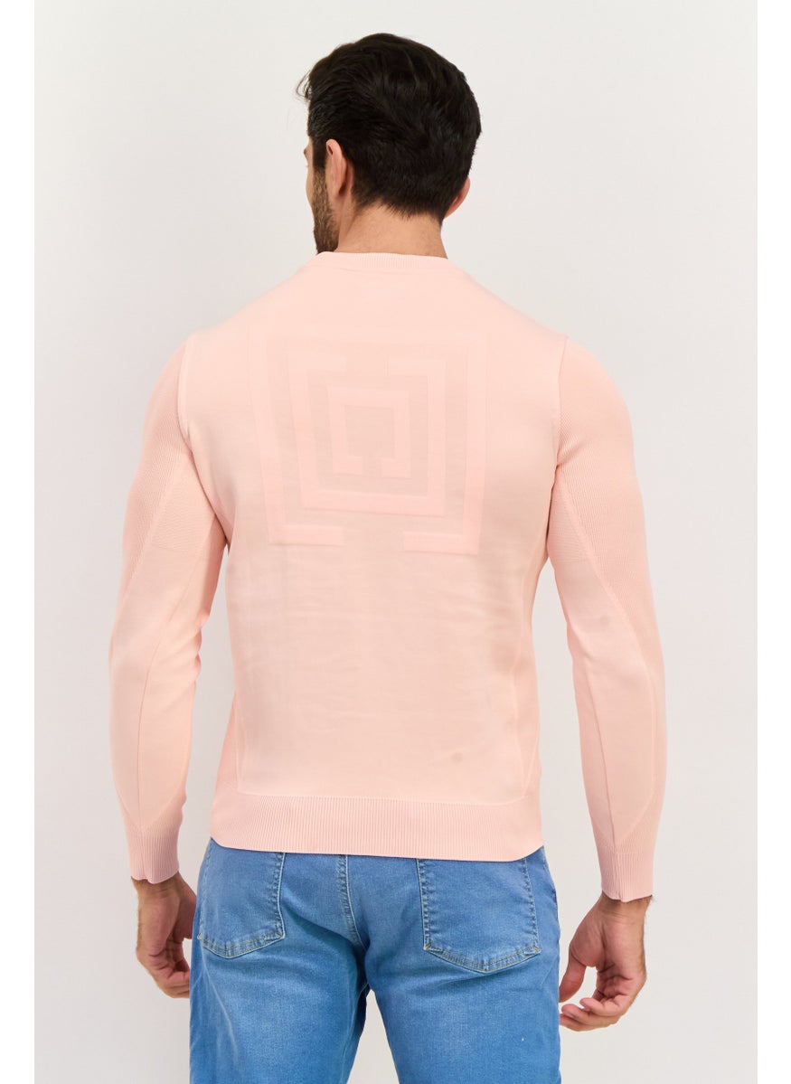 Free Soul Men Crew Neck Long Sleeves Textured Sweatshirt, Corol  - Image 4