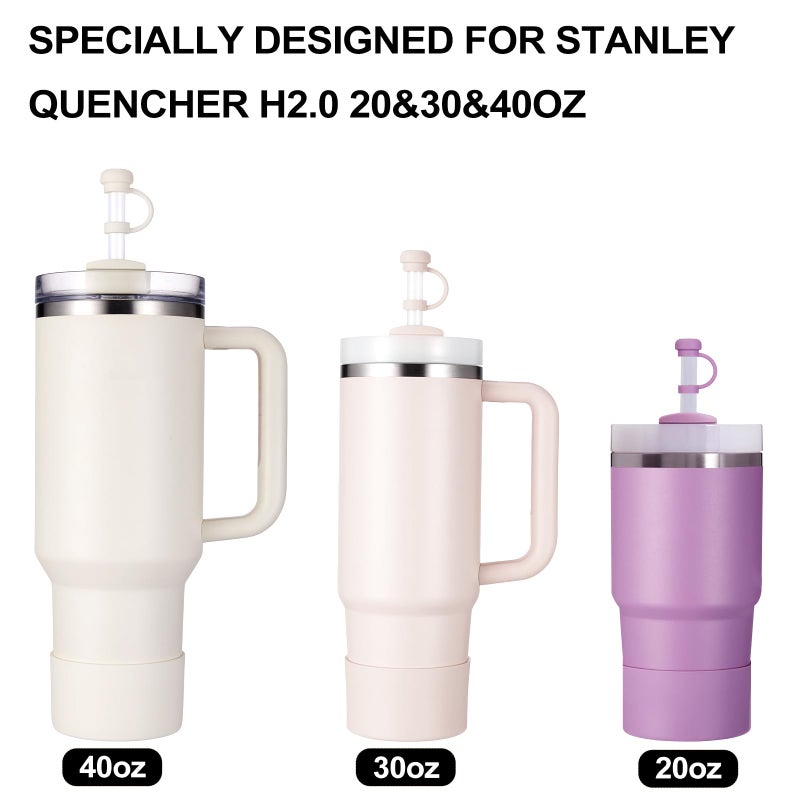 HYZ 8 Piece Accessories for Stanley Cup, Silicone Spill Proof Stopper Set and Protective Boot Including Straw Cover Cap for Stanley H2.0 20oz 30oz 40oz Tumbler, Cream - Image 4