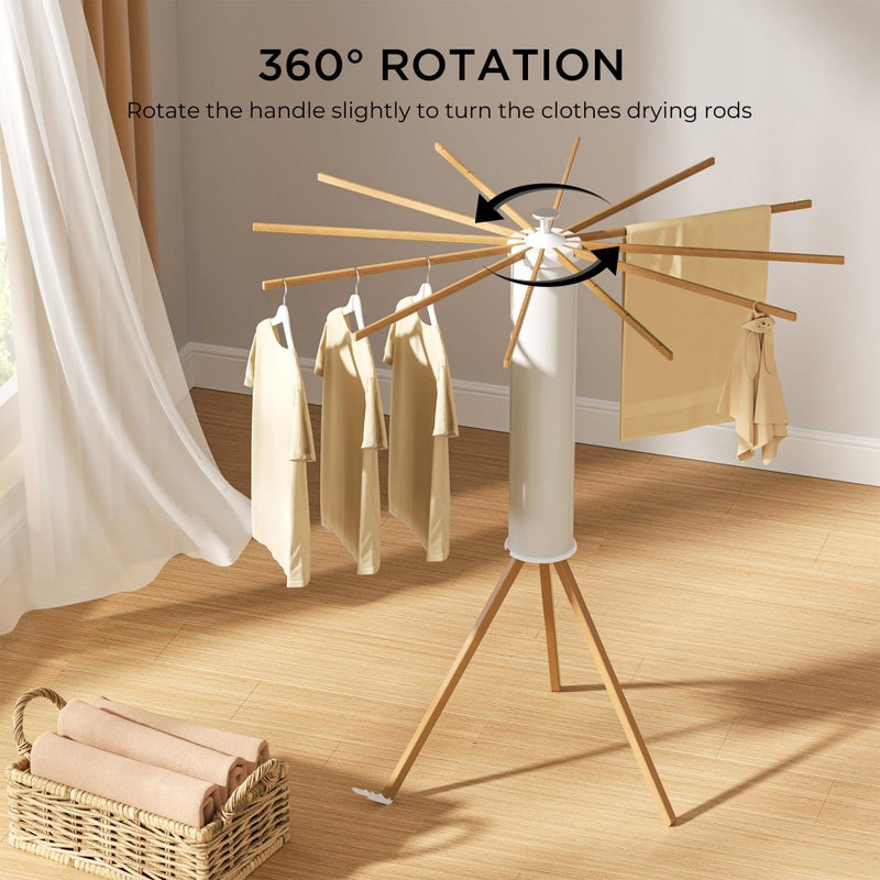 SUNOUTLY Tripod Clothes Drying Rack, Garment Rack Portable and Foldable Space Saving Laundry Drying Rack - Dryer Rack Clothing Floor Folding Balcony Bedroom Household - Image 3