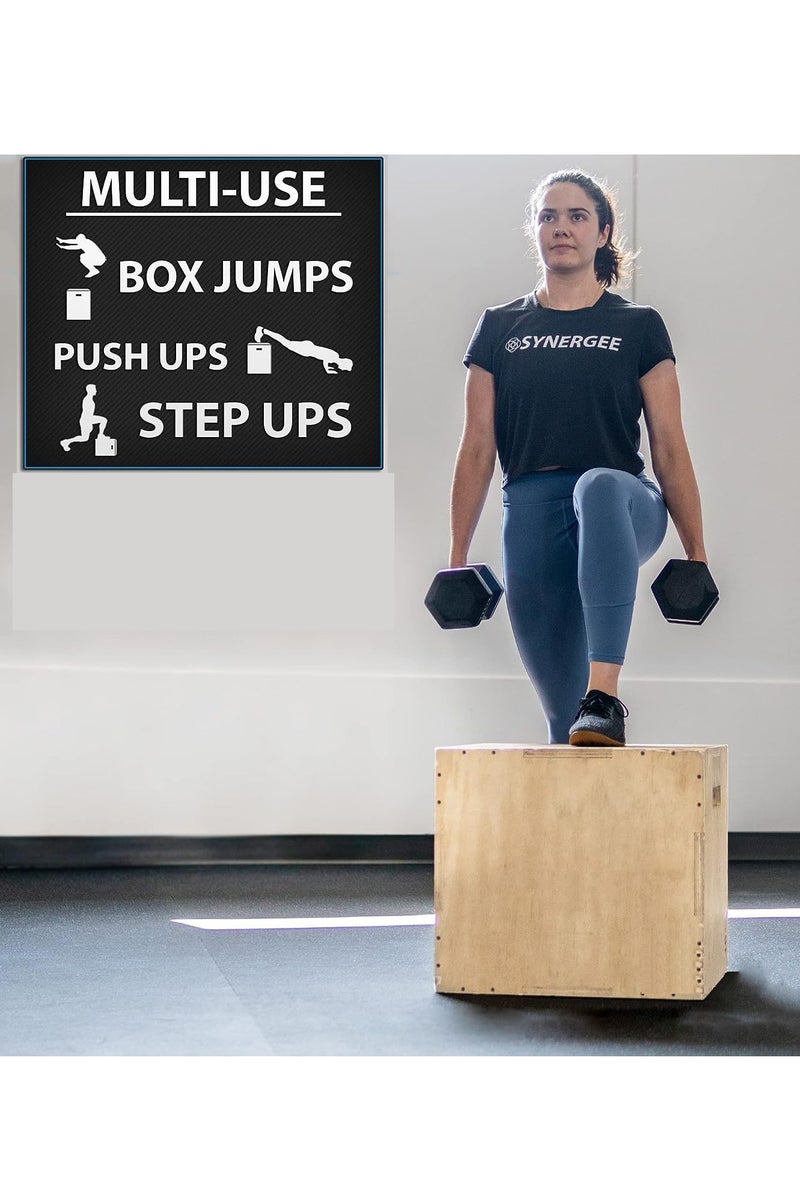 جي آر كيه سي صندوق قفز خشبي للتدريب البدني صندوق بليومتري لتمارين اللياقة والقوة والرشاقة - Image 3