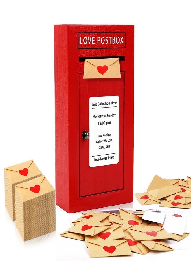 JULEASEL Romantic Love Postbox with 50 Mini Love Notes and Envelopes, Valentines Day Gifts for Him, Cute Valentines Gift for Husband Boyfriend, Vday LoveLetter, Long Distance Relationship Gifts - Image 1
