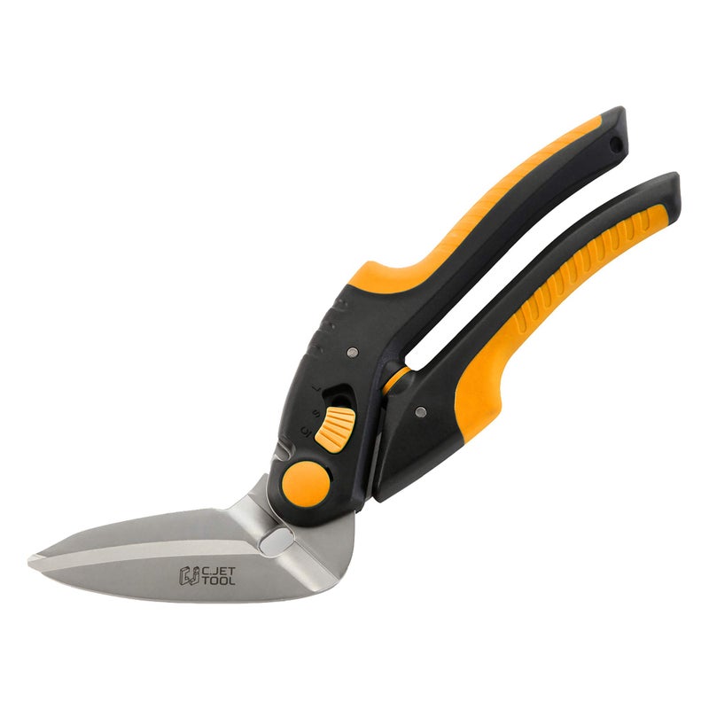 C.JET TOOL 10" Heavy Duty Scissors, Carpet Cutter, Industrial Scissors, Multipurpose, Scissors for Carpet, Cardboard, Leather, Pruning, Gardening, Professional Soft Grip Stainless Steel (Orange) - Image 1