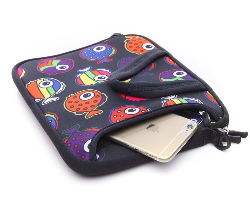 YIDA 10-Inch Laptop Shoulder Sleeve Case and Tablet Bag for most 9.7" 10" 10.1" 10.2" Ipad/Notebook/eBook/Readers (black red fish) - Image 4