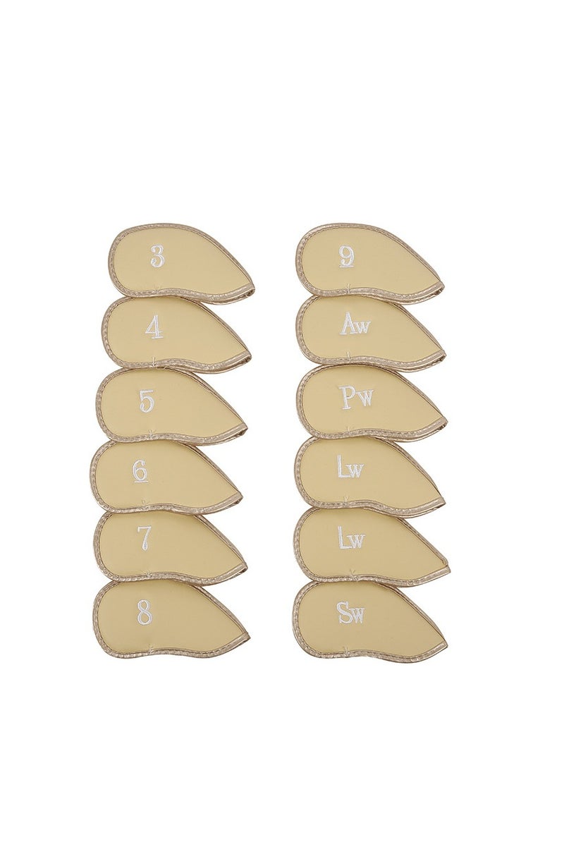Golf Covers Set 12pcs Thick Synthetic Leather Golf Iron Head Cover Set Headcover Fit All Brands - Image 1
