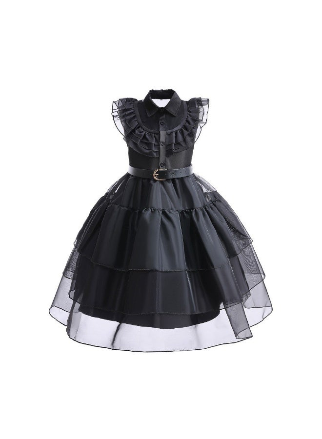 NIBEMINENT On Wednesday, the Adams children's party featured a black chiffon dress for the Adams family - Image 1