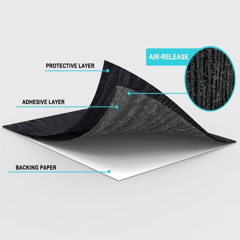 Abyssaly Peel and Stick Wallpaper Black Wood Contact Paper Decorative Self-Adhesive Film for Surfaces Easy to Clean Thickening Upgrade Increase Stomata and Reduces Bubble Generation 11.8 in X 78.7 in - Image 5