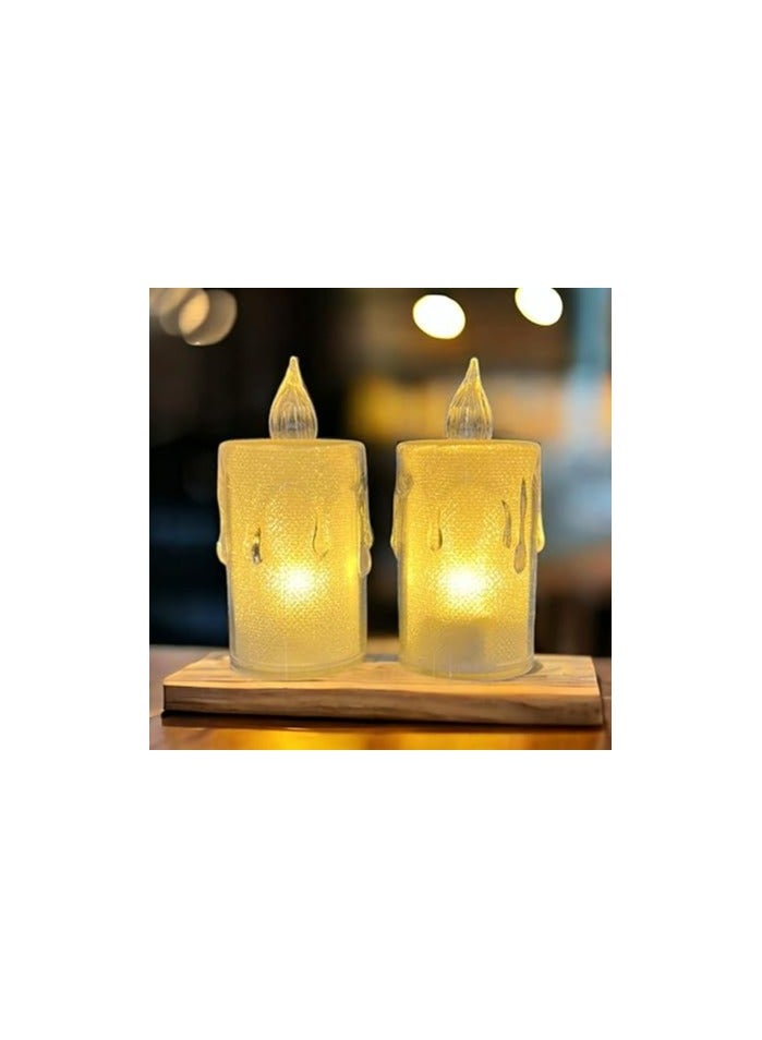 شمعة LED للديكور بإضاءة هادئة – شكل شمع سايح تعمل بالبطارية - Image 2