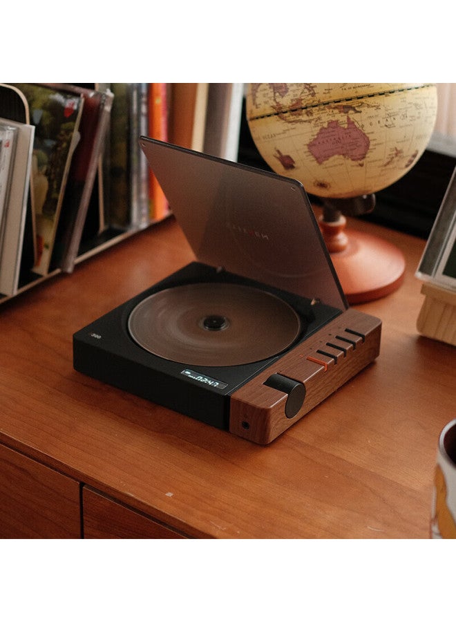 R300 Cd Player Retro Bluetooth Pure Cd Player Qixi Valentine's Day Gift Wood Grain Brown - Image 2