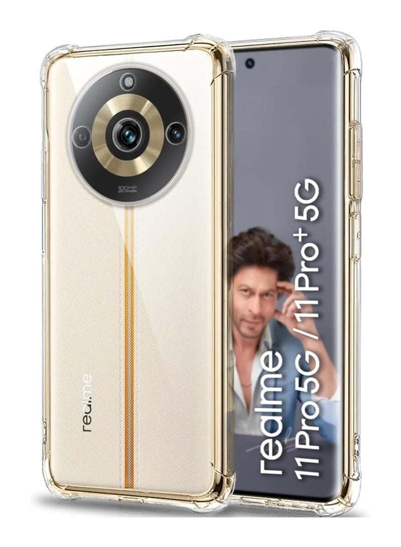 Clear Case Soft TPU Bumper Silicone Bumper Reinforced Corner Full Camera Protection Cover for Realme 11 Pro Plus 5G - Image 1