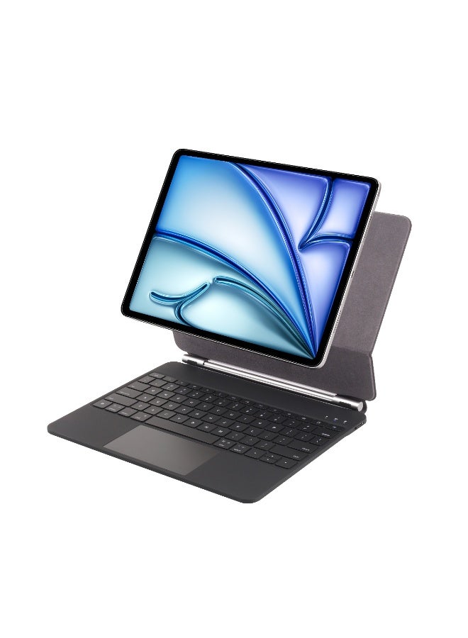 GREEN LION Magic Keyboard Case for iPad AIR 13 inch / Scissor Holder / Pencil Holder / Backlit Function / High Sensitivity Touchpad / 10m Operating Distance / Foldable and Portable / 360-Degree Rotation - Black - Image 1