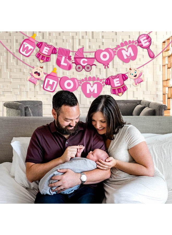 ZYOZIQUE Baby Girl Welcome Home Decoration Banner For Baby Shower/Welcome Party Banner, Pink - Image 5
