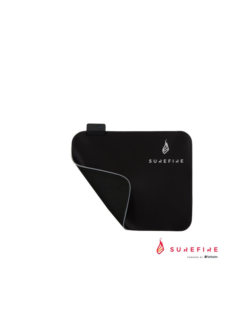 SureFire Silent Flight RGB-320 Gaming Mauspad RGB Mauspad wasserabweisend & rutschfest Mikrotextur-Stoffoberfläche Gaming Zubehör Gaming Unterlage Powered by Verbatim 48812 schwarz 320 mm - Image 2