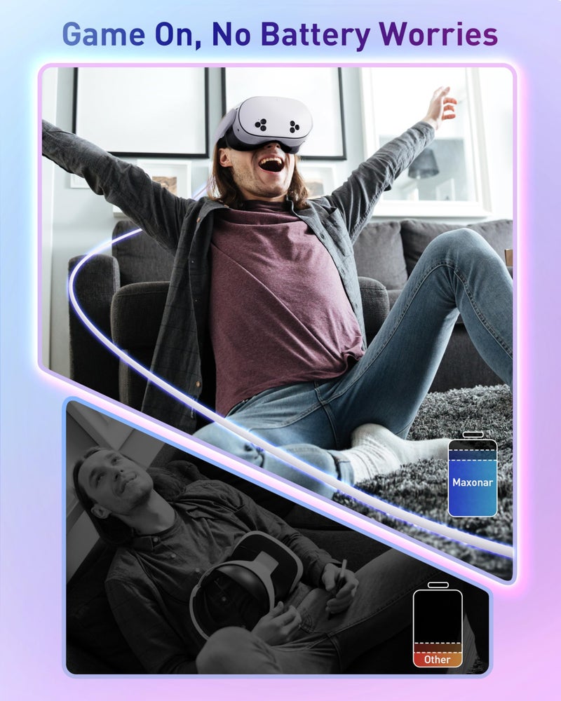 Maxonar VR Charging Link Cable 16FT (Next-Gen Chip) Compatible with Meta Quest 3S/Quest 3/Oculus Quest 2/Pico 4 Accessories and PC/SteamVR, Awesome Gift-5Gbps USB 3.0 to USB C Cable-White - Image 2
