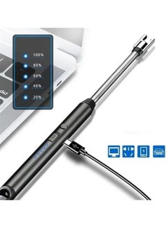 Happy Home Electric Lighter, USB C Rechargeable Lighter with Safety Switch, Long Windproof Flameless Electronic Lighter for Candle, Grill, Gas Stove, Kitchen, Camping-Black  - Image 3