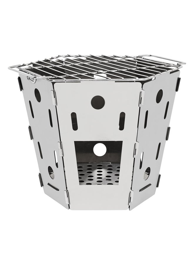 السنيدي موقد فحم، مولع ومشعل الفحم، فضي، مقاس 10*15 سم - Image 1