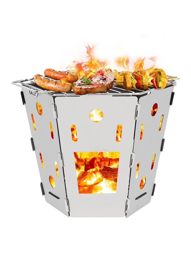 السنيدي موقد فحم، مولع ومشعل الفحم، فضي، مقاس 10*15 سم - Image 2