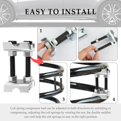 KIFIDAN 4PCS Coil Spring Spacer,2 Way Adjustable Coil Spring Compressor Tool Keep Springs Aligned & Shock Absorber,Automotive Strut Spring Compressor Suitable for Cars,SUVs,Trucks (4PCS) - Image 5