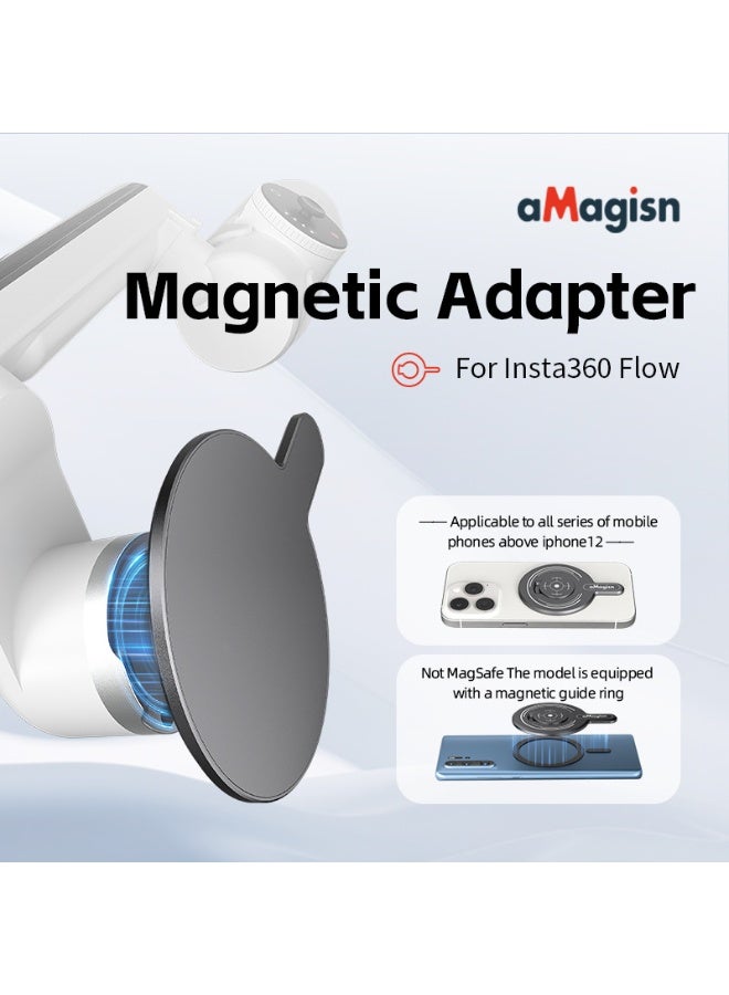 aMagisn Magnetic Mount Module for Insta360 Flow/Flow Pro – Lightweight 4.2mm Aluminum Design, Strong Magnet, 360° Secure Lock, Compatible with Non-MagSafe Phones – Gimbal Accessory  - Image 2