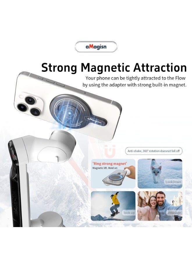 aMagisn Magnetic Mount Module for Insta360 Flow/Flow Pro – Lightweight 4.2mm Aluminum Design, Strong Magnet, 360° Secure Lock, Compatible with Non-MagSafe Phones – Gimbal Accessory  - Image 4
