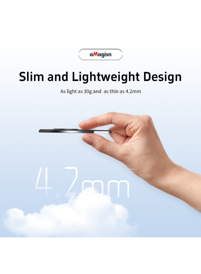aMagisn Magnetic Mount Module for Insta360 Flow/Flow Pro – Lightweight 4.2mm Aluminum Design, Strong Magnet, 360° Secure Lock, Compatible with Non-MagSafe Phones – Gimbal Accessory  - Image 3