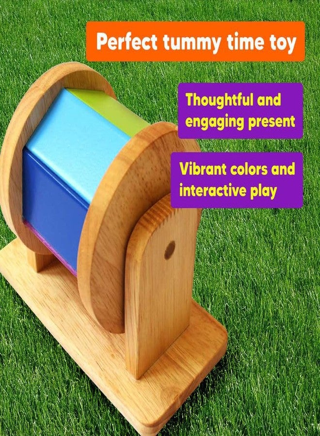 Boffle Montessori Spinning Drum for Babies 3 Months-18 Months | Spinning Rainbow Wheel Baby | Tummy Time Toy | Develops Fine Motor Skills | Educational Toy for Early Development - Image 3