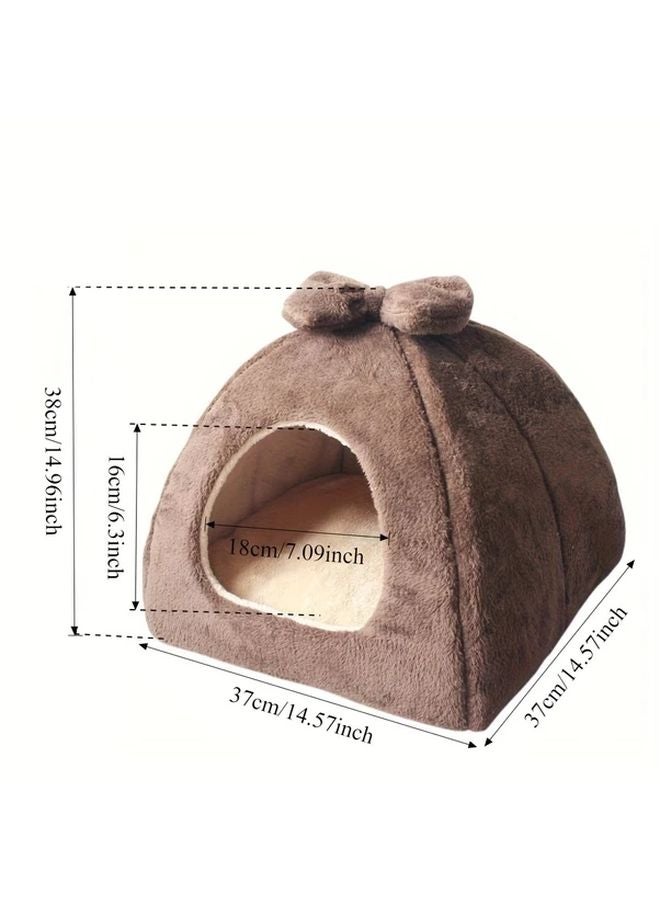 Gray Guinea Pig Bed Detachable Warm Hideout House for Small Animals - Image 3