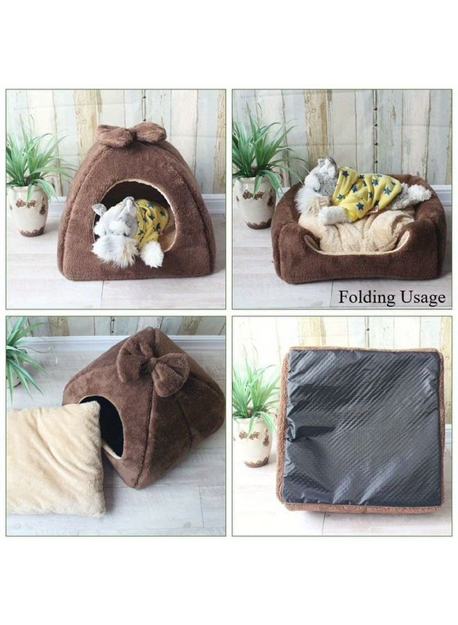 Gray Guinea Pig Bed Detachable Warm Hideout House for Small Animals - Image 5