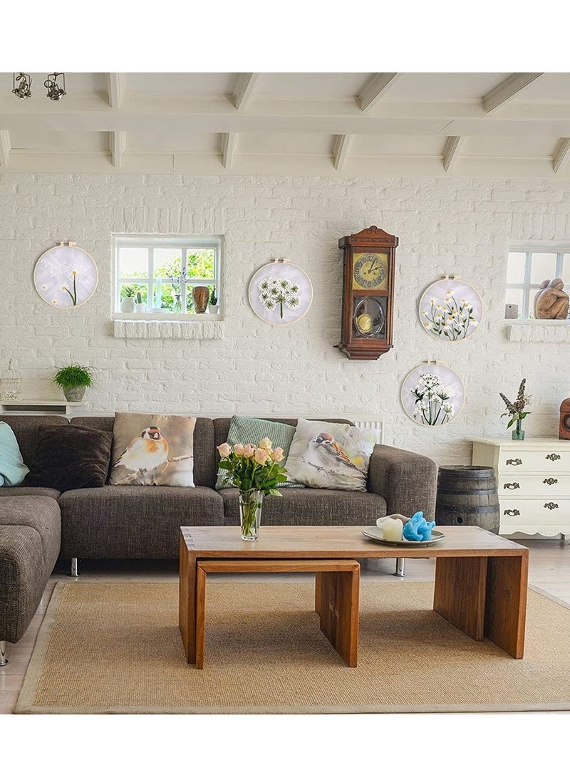 SOLARAE Embroidery Starters Kit for Beginners Adults, Stamped Cross Stitch Kits Include 4 Embroidery Cloth, 4 Embroidery Hoops, Threads and Needles - Image 4