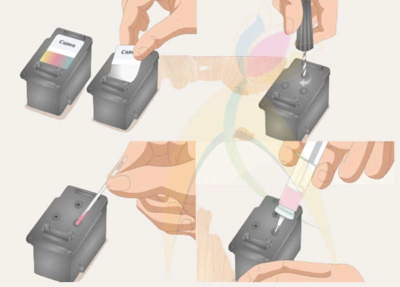 ANG Multi-Color Ink Compatible for Cannon TS207 Single Function Printer Tri-Color Ink Cartridge Each Bottle 100ML with Syringe - Image 4
