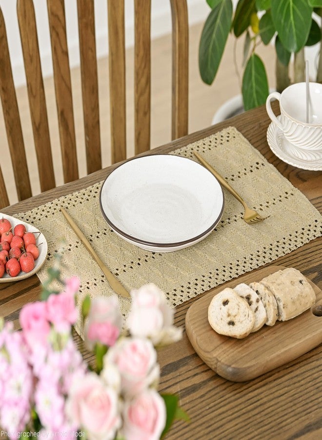 Artoid Mode Burlap Brown Farmhouse Woven Rustic Hollow Placemats Set of 4,12x18 Inch Seasonal Holiday Table Mats Party Kitchen Dining Decoration - Image 3