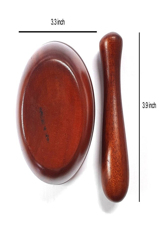 LENITH Mini Lacquered Wooden Mortar and Pestle Set Grinding Bowl Set Garlic Crush Pot Kitchen Tool - Image 3