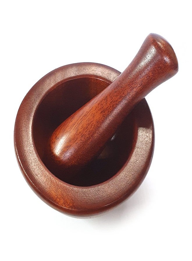 LENITH Mini Lacquered Wooden Mortar and Pestle Set Grinding Bowl Set Garlic Crush Pot Kitchen Tool - Image 5
